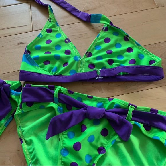 Justice 3 piece Bikini Bathing Suit Set 🌸 Size 12 - Picture 12 of 16